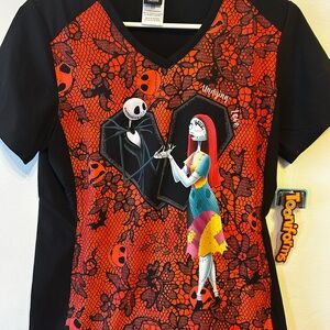 NWT Nightmare Before Christmas Disney Scrub Top Sz XS